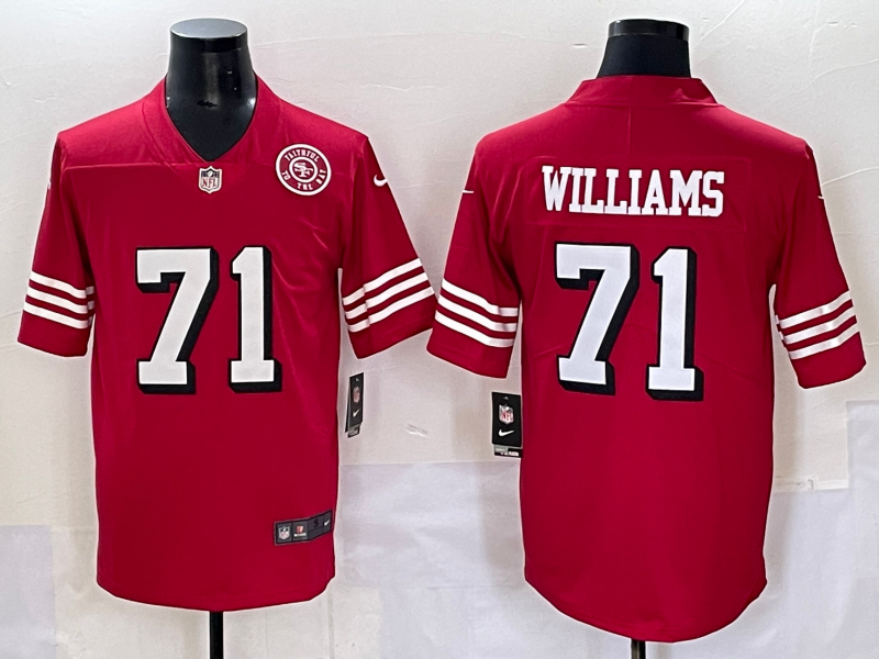 Men San Francisco 49ers #71 Williams red 2025 Nike Limited NFL Jersey style 4->chicago cubs->MLB Jersey